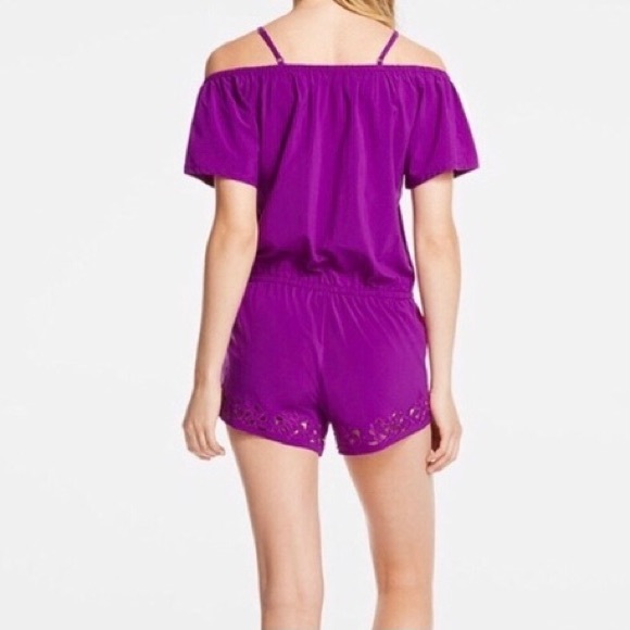 Fabletics purple romper with crochet details size Medium - Picture 2 of 15